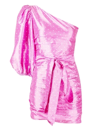 LoveShackFancy pleated one-shoulder dress - Pink