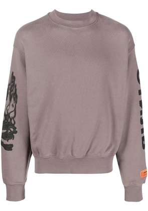Heron Preston flaming skull sweatshirt - Grey