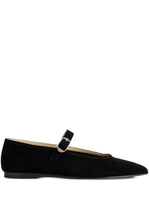 Le Monde Beryl buckle-fastening suede ballet flats - Black
