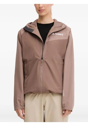 adidas hooded zip jacket - Brown