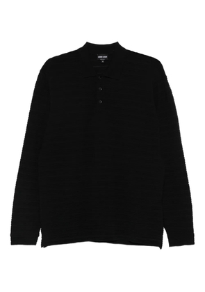 Giorgio Armani ribbed polo shirt - Black