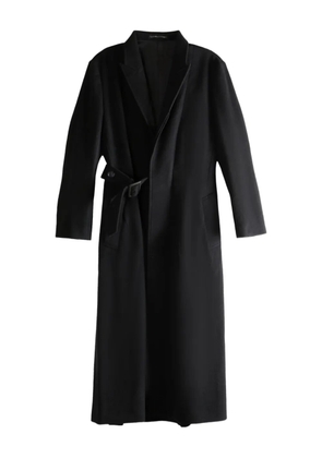 Yohji Yamamoto belted flared coat - Black