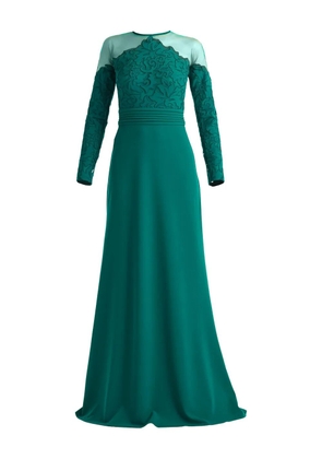 Tadashi Shoji floral-detail long-sleeve maxi dress - Green