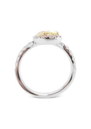 HYT Jewelry 18K white gold pear diamond ring - Silver