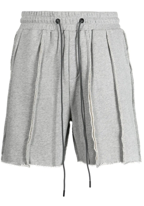 Mostly Heard Rarely Seen exposed-seam cotton track shorts - Grey