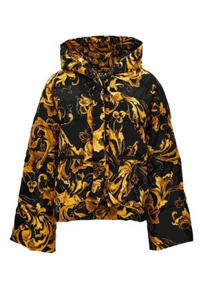 Versace Jeans Couture baroque-print hooded puffer jacket - Black