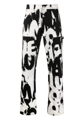 Alexander McQueen Graffiti-print straight-leg jeans - White