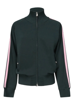 PINKO stripe-detail zip-up sweatshirt - Green