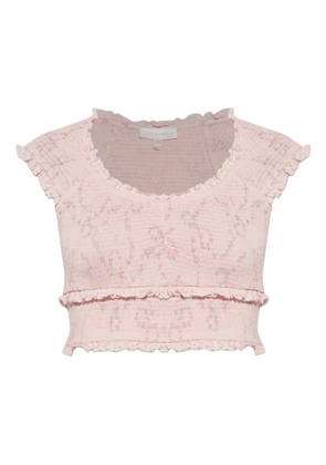 LoveShackFancy ruffled floral top - Pink
