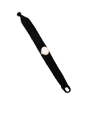 Dezso 18K rose gold Classic Anadara Pearl leather bracelet - Black