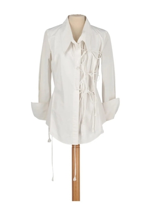 Gianfranco Ferré Pre-Owned oversize-collar lace-up shirt - White