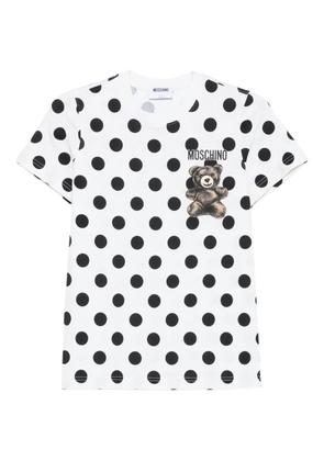 Moschino polka-dot teddy-print T-shirt - White