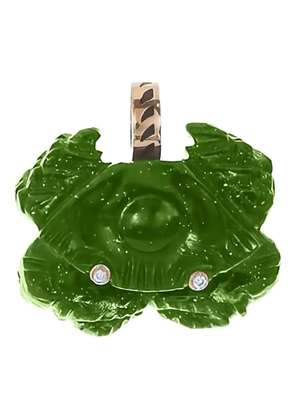 Dezso 18K rose gold malachite and diamond crab pendant