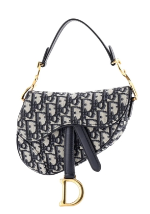Christian Dior Pre-Owned Saddle Handbag Oblique Canvas Mini shoulder bag - Blue