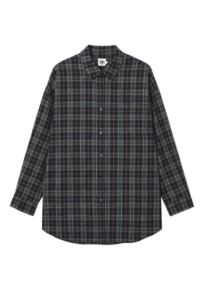 b+ab checked-pattern cotton shirt - Blue
