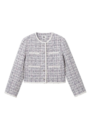 b+ab tweed frayed-edge jacket - Purple