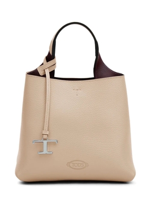 Tod's logo-pendant leather tote bag - Neutrals
