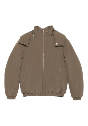 SANDRO zip-front hooded jacket - Brown