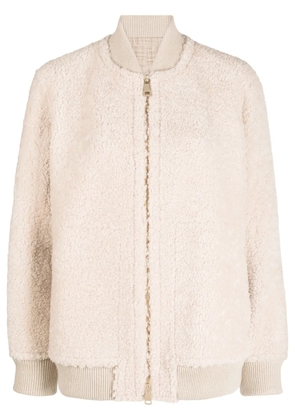 Manzoni 24 shearling zip-up jacket - Neutrals