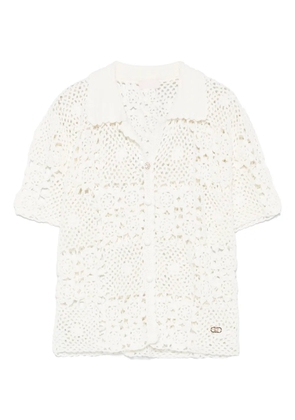LIU JO open-knit cardigan - White