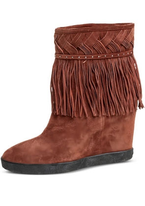 Le Silla fringed woven boots - Brown