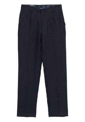 ETRO linen tapered-leg trousers - Blue