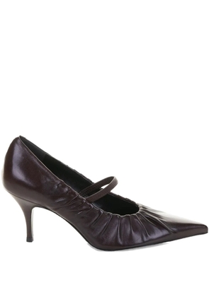 GUGLIELMO ROTTA 70mm Allegra leather pointed-toe pumps - Brown