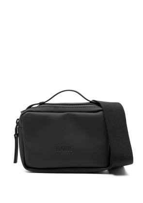 Rains logo-debossed faux-leather shoulder bag - Black