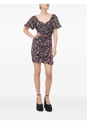 Notes du Nord puff-sleeve ruched mini dress - Black