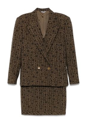 Versace Pre-Owned 1980's floral-print suit - Brown