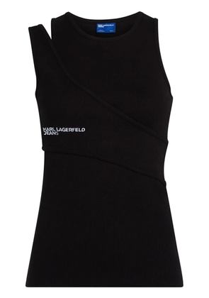 Karl Lagerfeld Jeans logo-embroidery tank top - Black