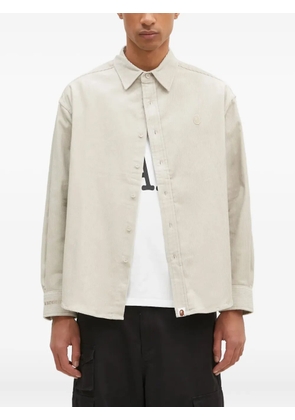 A BATHING APE® corduroy button-down shirt - Neutrals