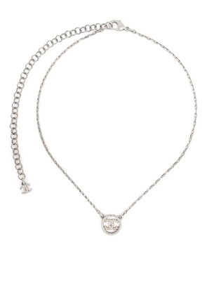 CHANEL Pre-Owned 2000s embellished CC pendant necklace - Silver
