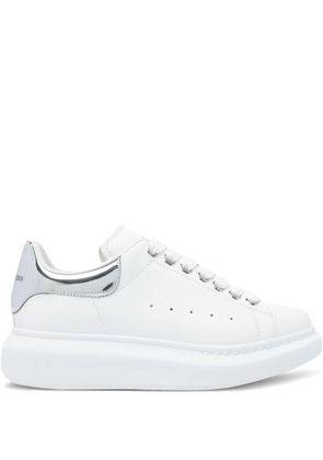Alexander McQueen Oversized metallic-panel leather sneakers - White