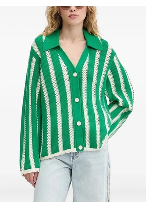 Stine Goya striped button-up cardigan - Green