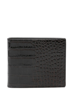 TOM FORD embossed crocodile-print leather wallet - Brown