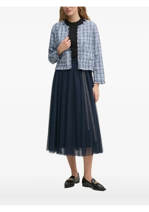 DKNY tweed frayed-edge jacket - Blue