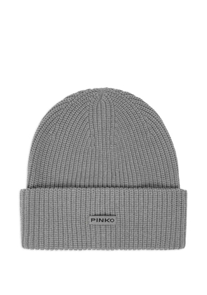 PINKO rib-knit beanie - Grey