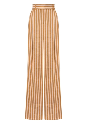 Alberta Ferretti striped wide-leg trousers - Brown