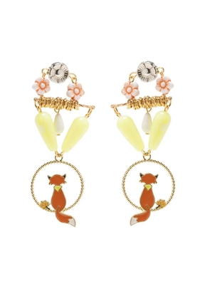 Amir Slama Bijoux cat motif drop earrings - Yellow