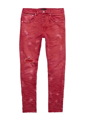 Purple Brand Hickory stripe overspray jeans - Red