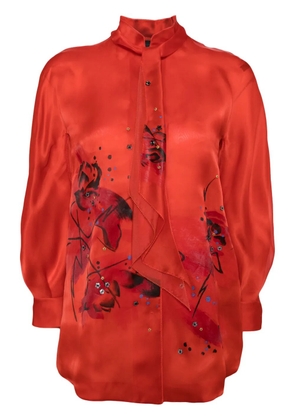 SHIATZY CHEN Libre collection standing collar shirt - Red