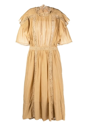 MARANT ÉTOILE Galina guipure lace-trim dress - Neutrals