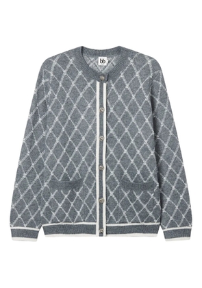 b+ab argyle-pattern cardigan - Grey