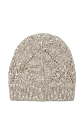 Peserico knitted eyelet beanie - Neutrals