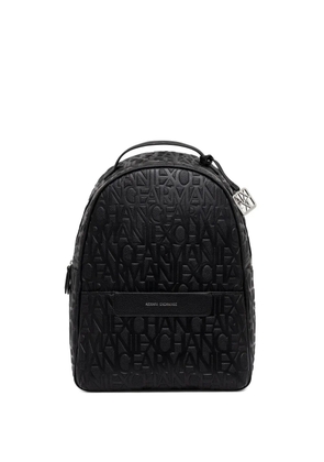 Armani Exchange embossed-logo backpack - Black