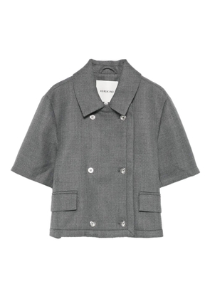 HERSKIND Earl double-breasted cropped jacket - Grey