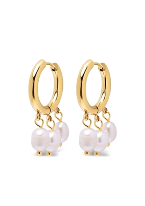 Nialaya Jewelry gold hoop pearl earrings