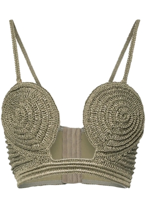 Cult Gaia Viviana crochet bustier - Green