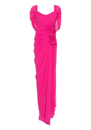 Ana Radu floral-appliqué maxi dress - Pink